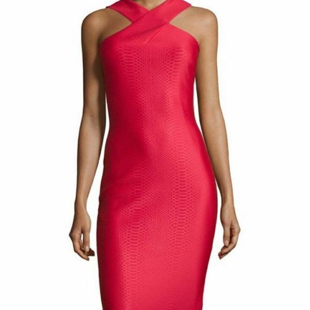 Ted Baker Red Snake Midi Dress (Like new)